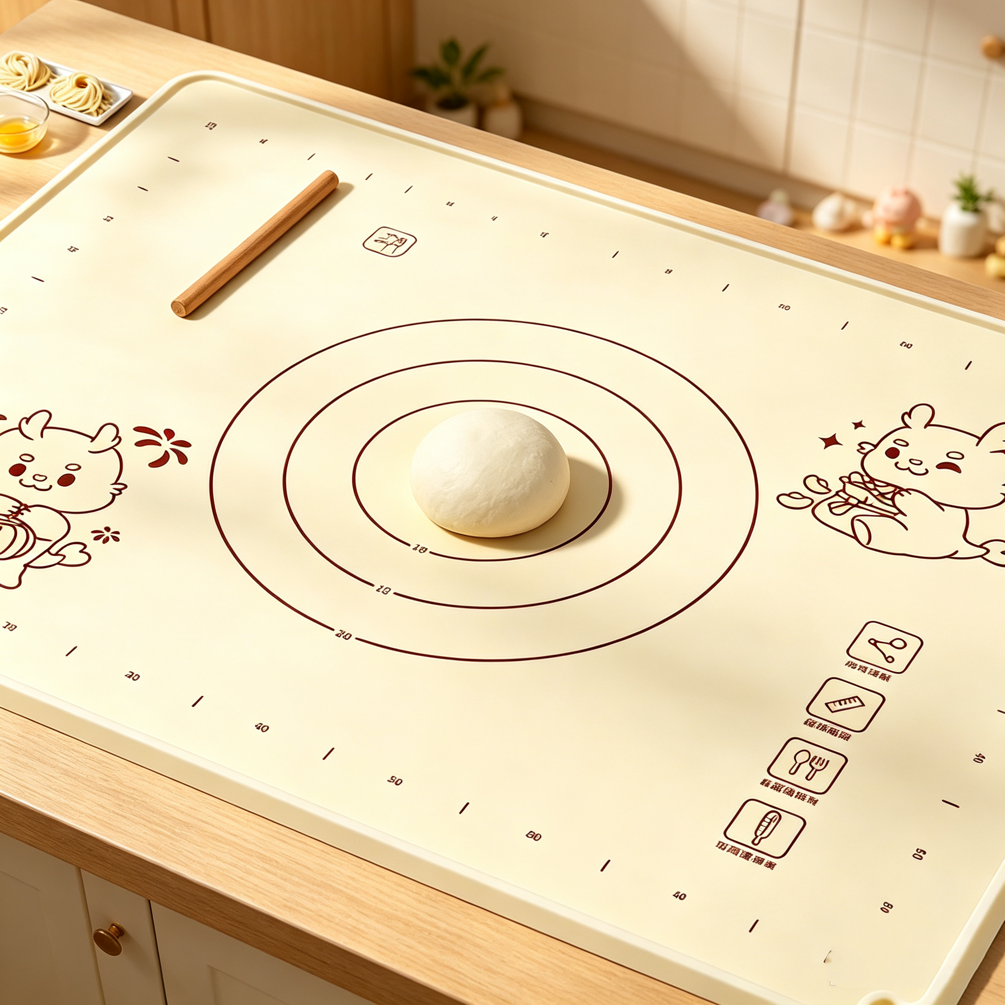 Food Grade Silicone Kneading Mat Thick Non-Stick Dough Mat