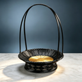 Japanese Black Gold Rattan-Look Handheld Serving Basket