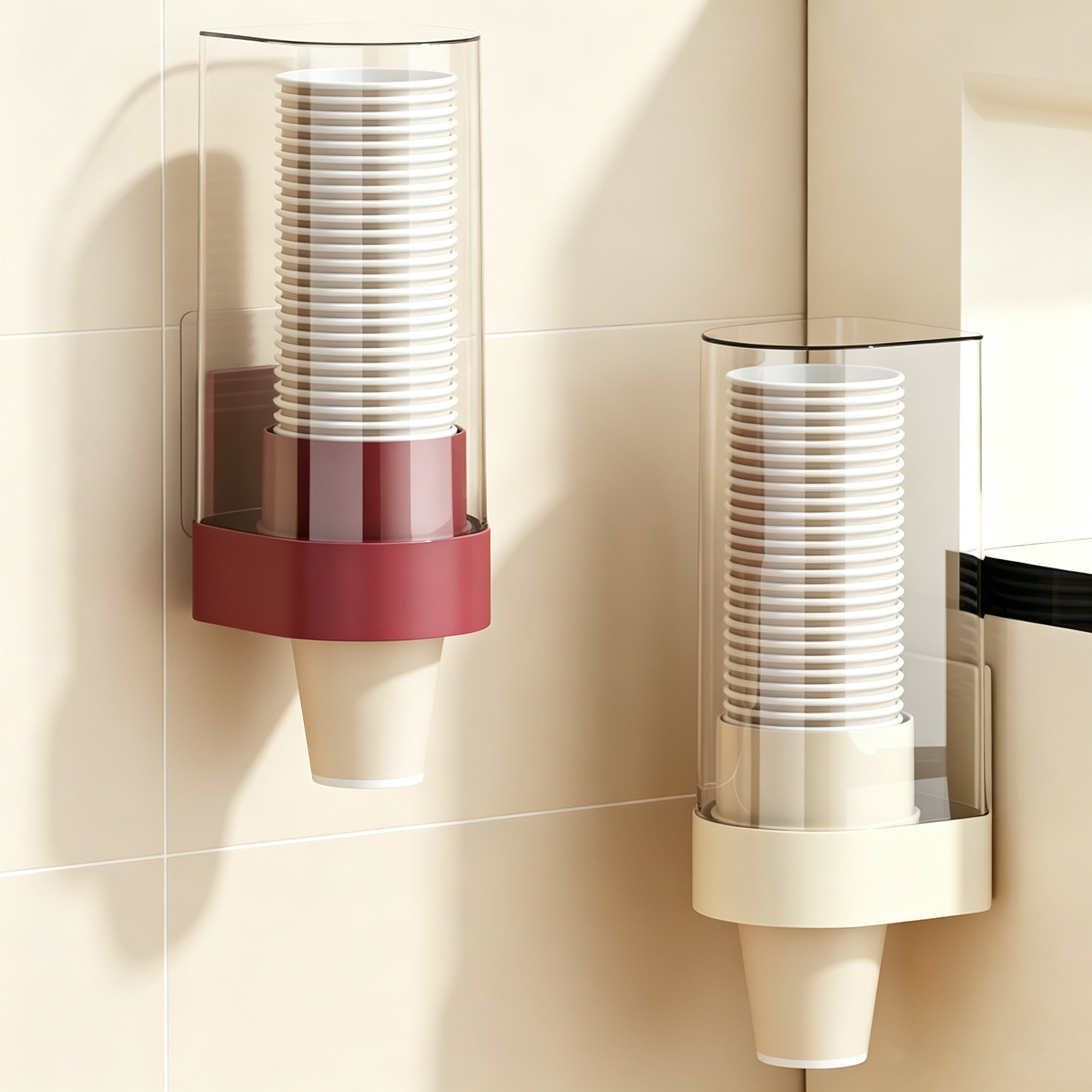 Punch-Free Wall Mount Disposable Cup Dispenser