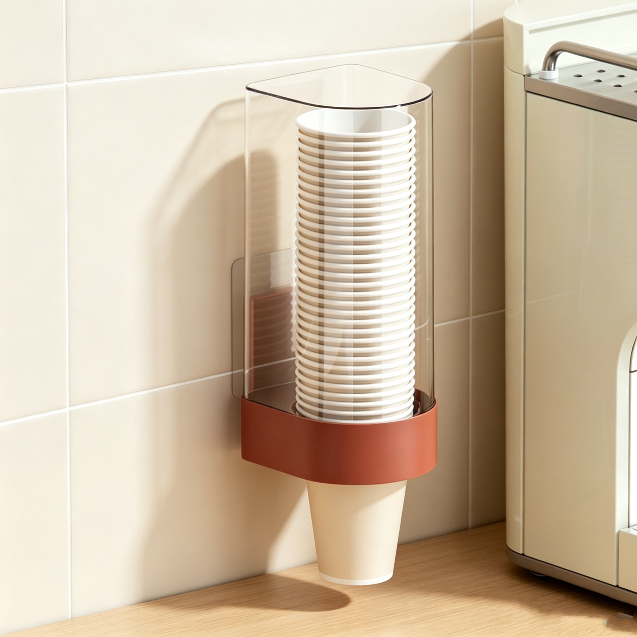 Punch-Free Wall Mount Disposable Cup Dispenser