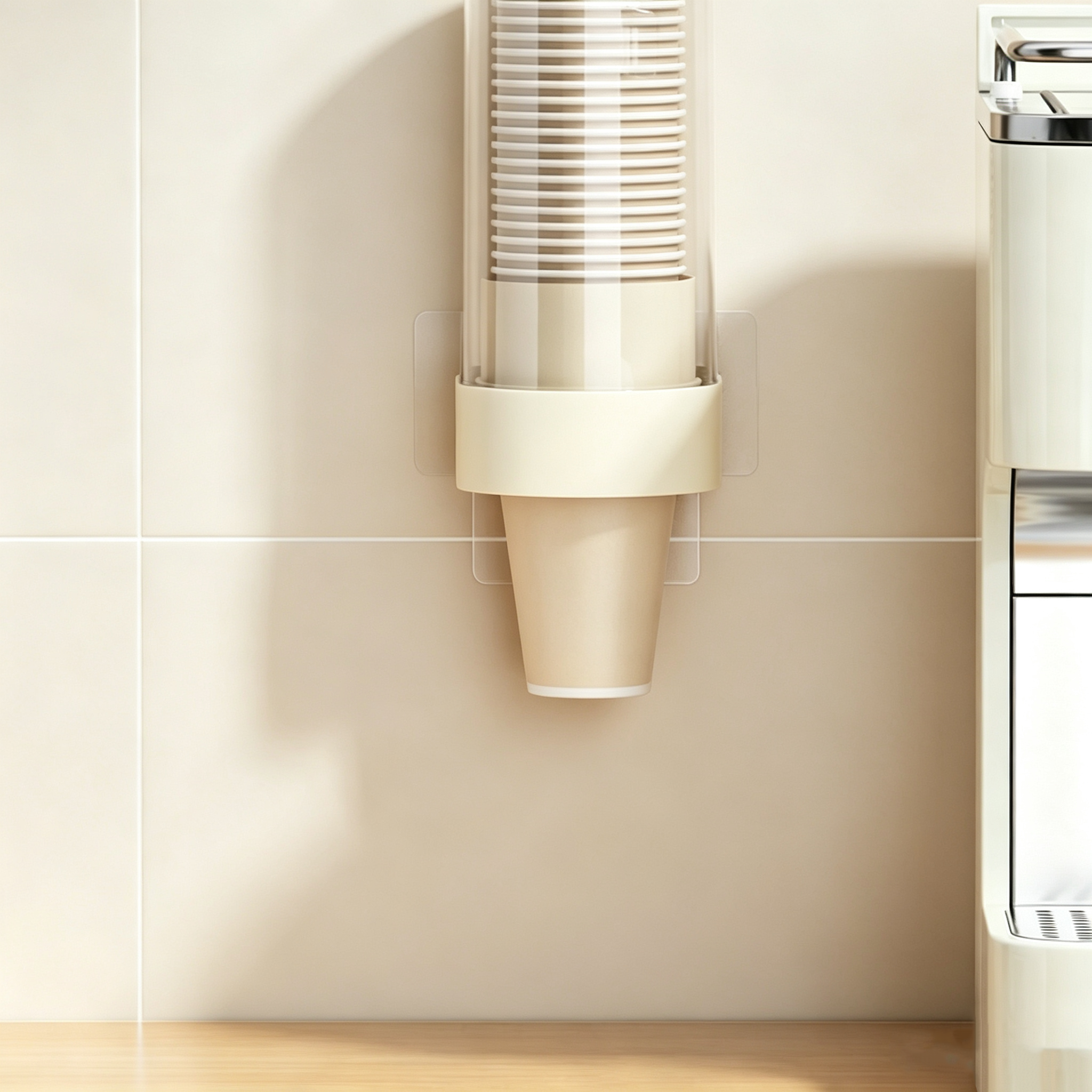 Punch-Free Wall Mount Disposable Cup Dispenser