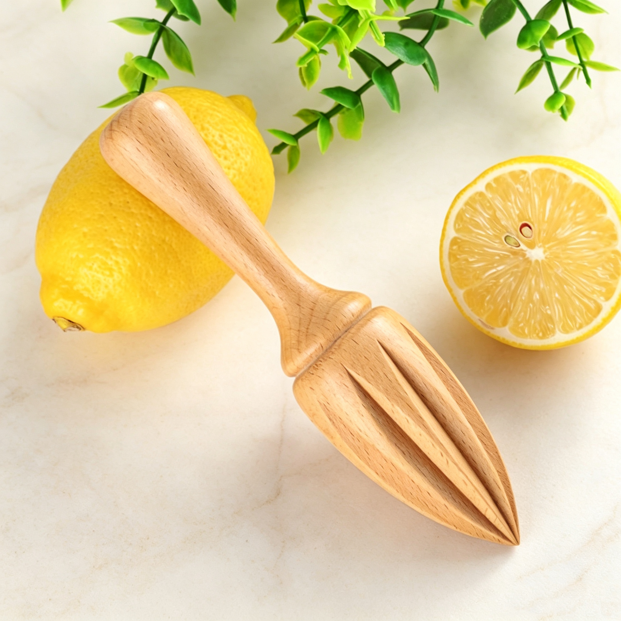 Unfinished Beech Wood Manual Lemon Juicer Reamer