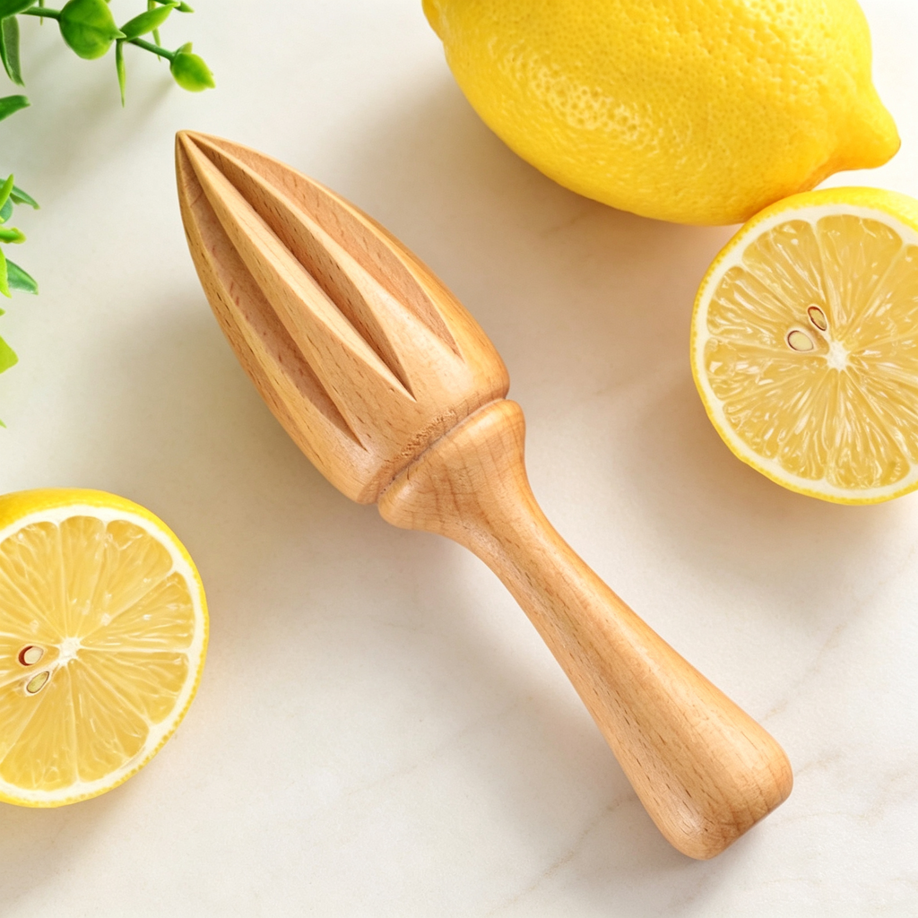 Unfinished Beech Wood Manual Lemon Juicer Reamer